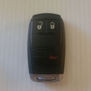 Black Dodge Ram OEM Key Fob with Silver Trim
